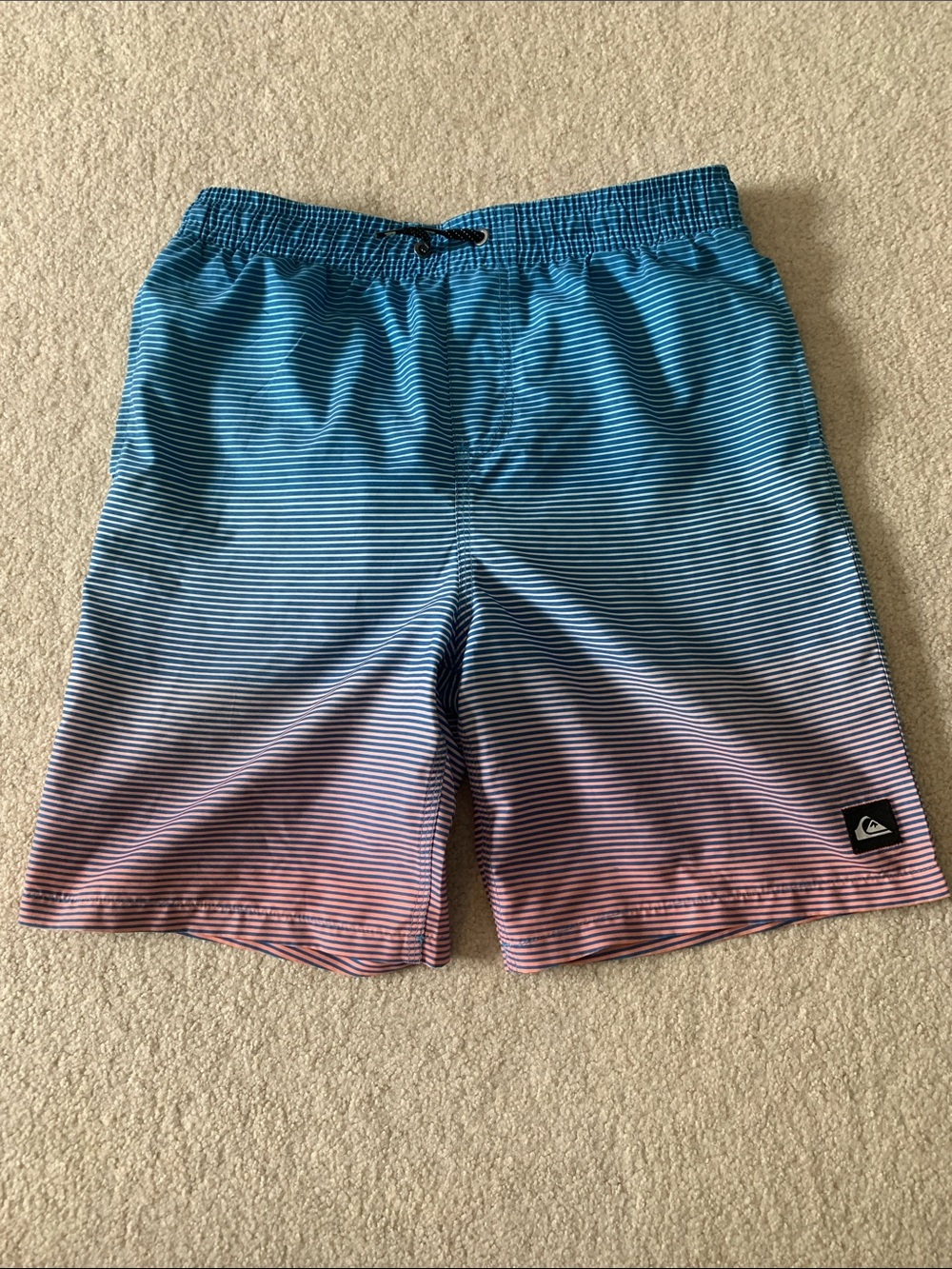 Quiksilver Boys Blue to Pink Ombre Stripe Boardshorts